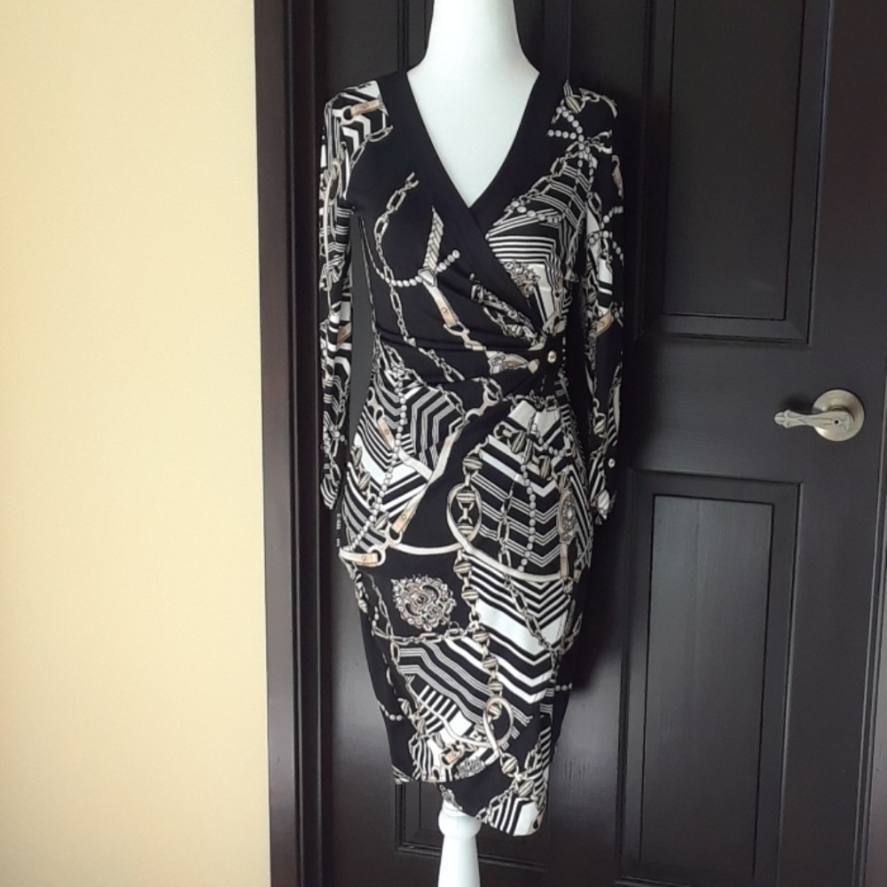 Cache Dress Chain Print